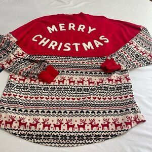 NWT Spirit Jersey Merry Christmas Long Sleeve Shirt Size Small New